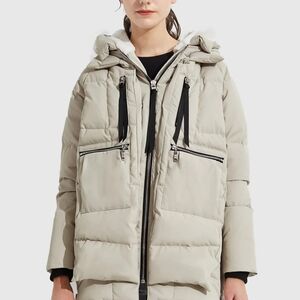 Orolay Women's Beige Hooded Puffer Jacket